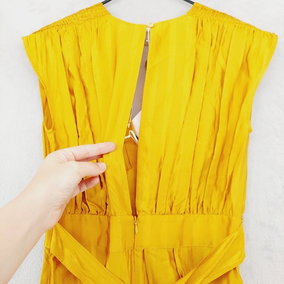 New Sessun Augusta Sleeveless Belted Yellow Dress P1151 - Picture 6 of 9